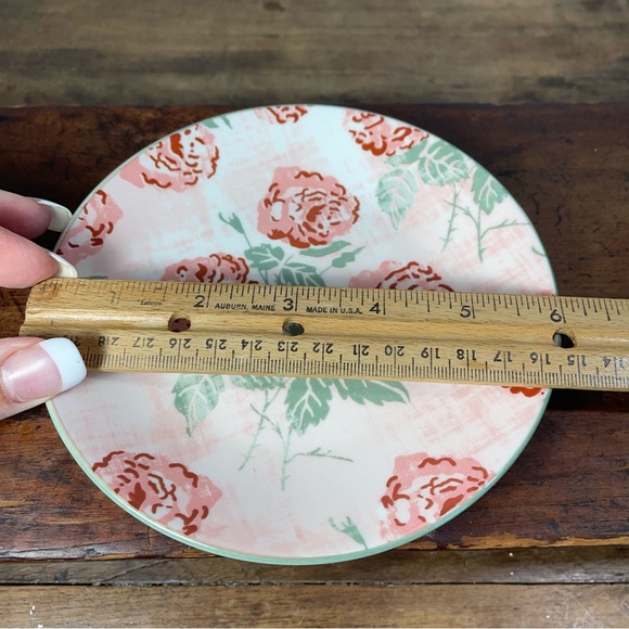 Patina Vie Claudette Porcelain floral roses appetizer Plate - Picture 3 of 6